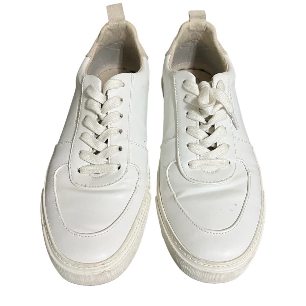 ASOS Design Mens White Leather Low Top Sneakers Size 9 UNRVLLD SPPLY Casual Shoe